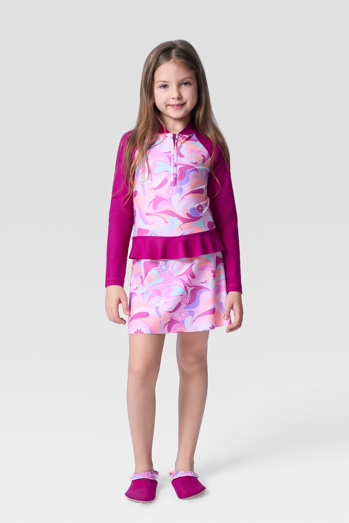COEGA Girls Kids Skirted One Piece Swim Suit