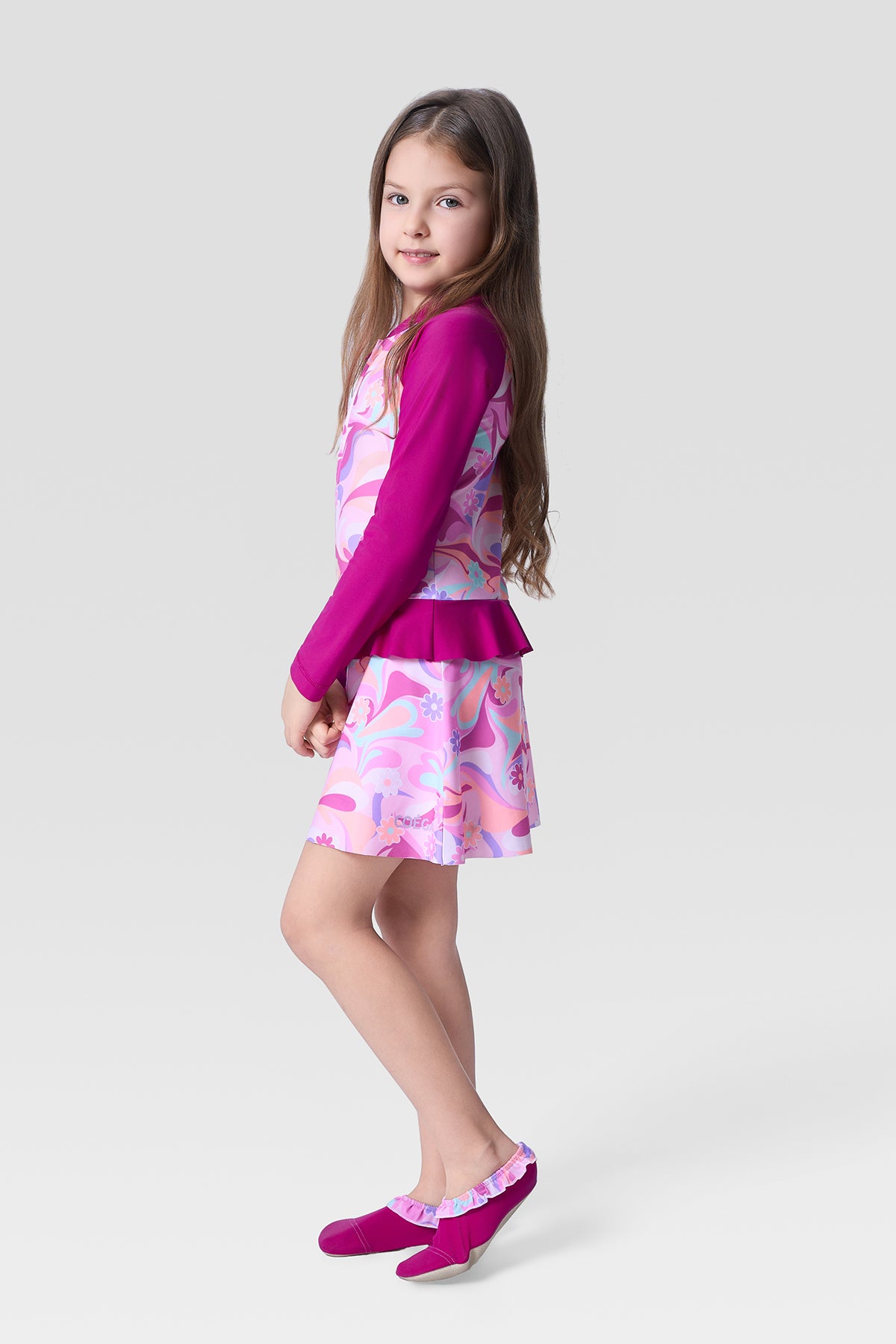 COEGA Girls Kids Skirted One Piece Swim Suit