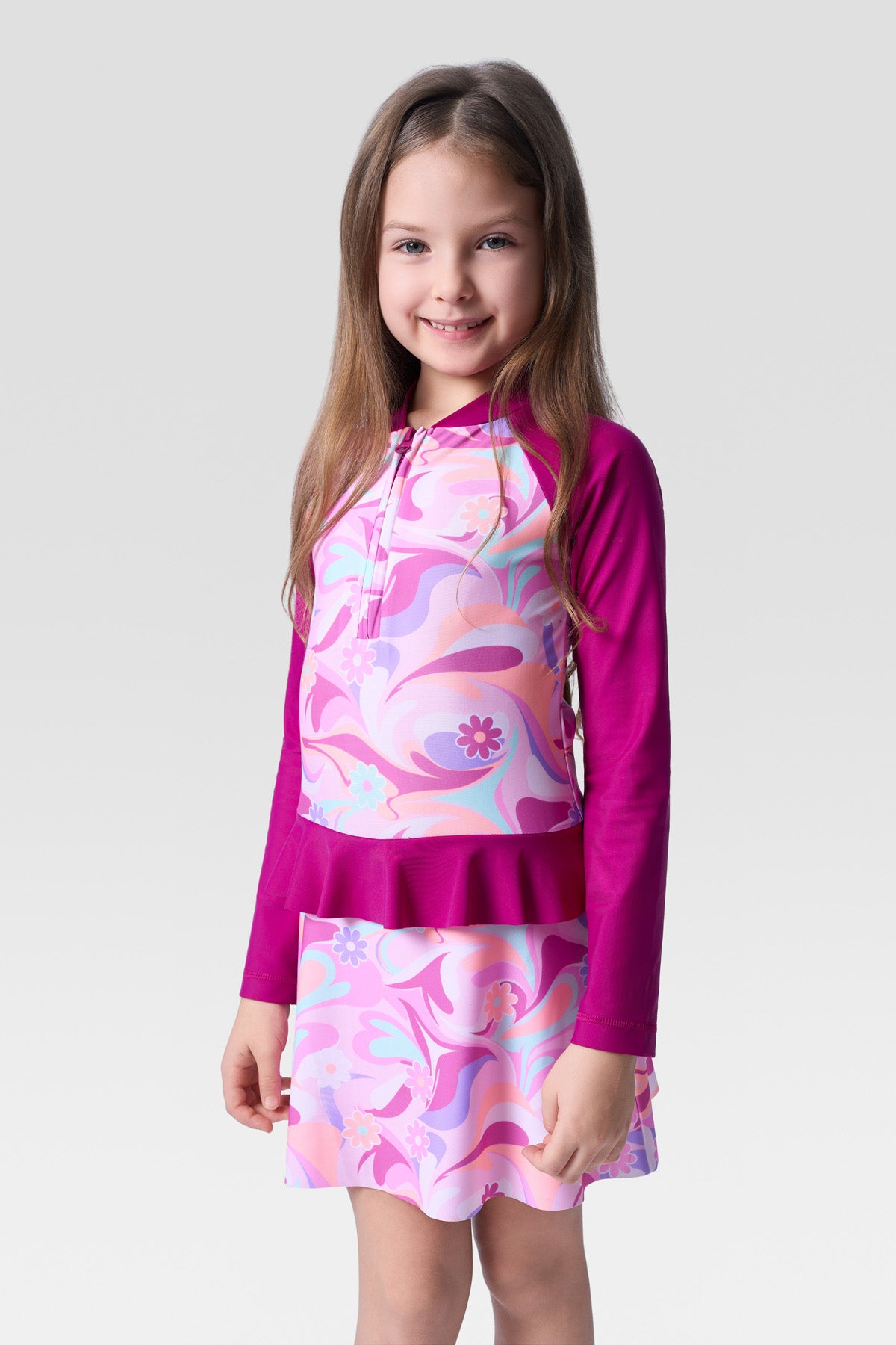 COEGA Girls Kids Skirted One Piece Swim Suit