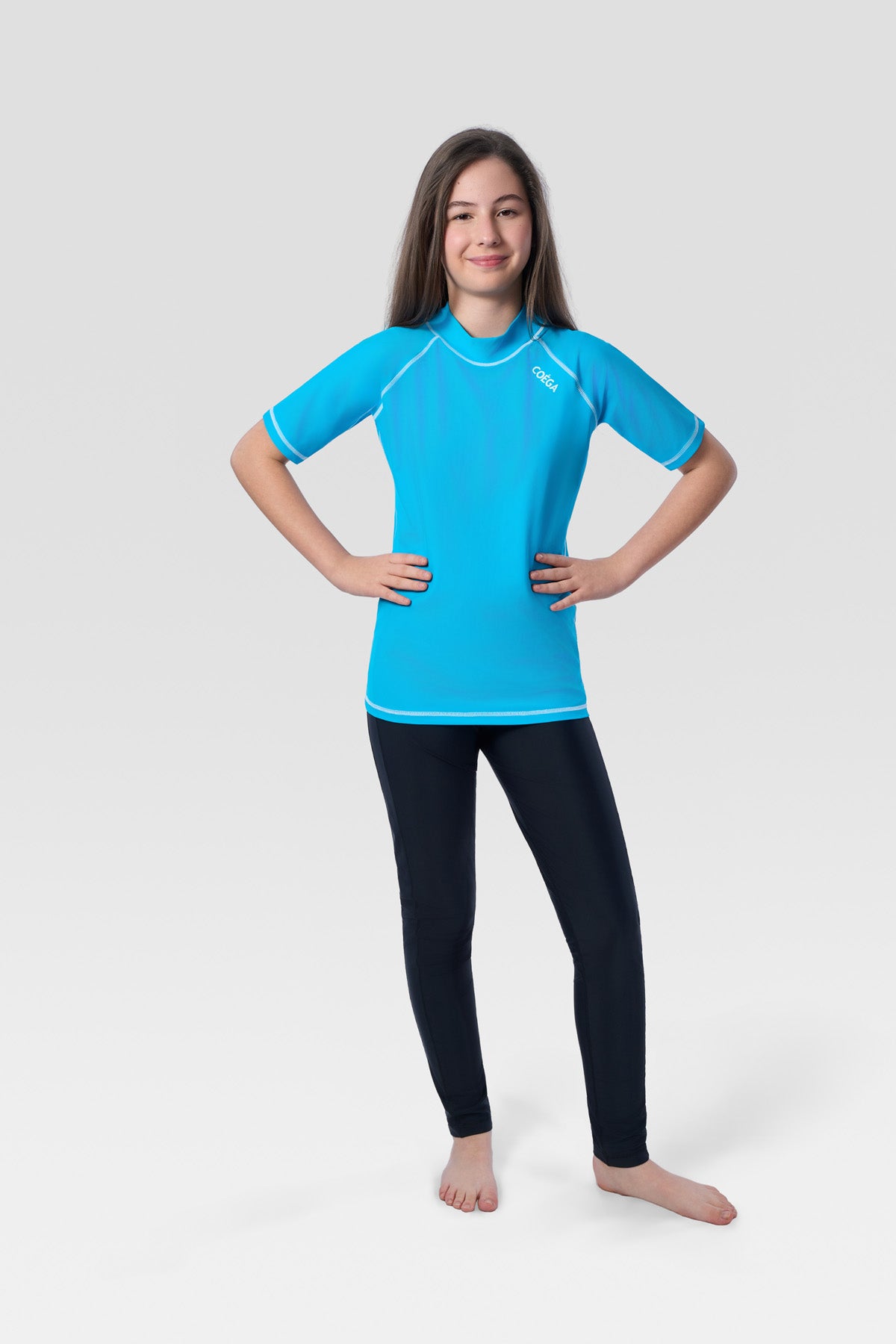 COEGA Girls Youth Rash Guard - Short Sleeve