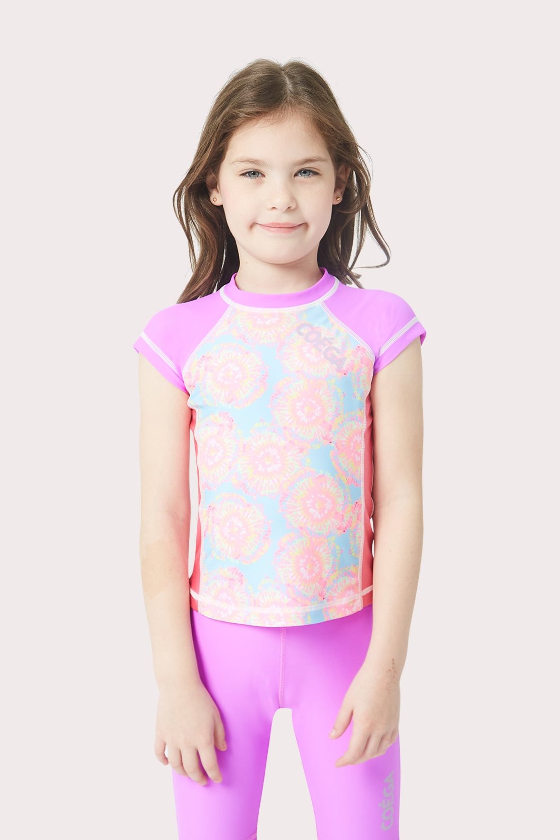 COEGA Girls Kids Rash Guard - Capped Sleeve