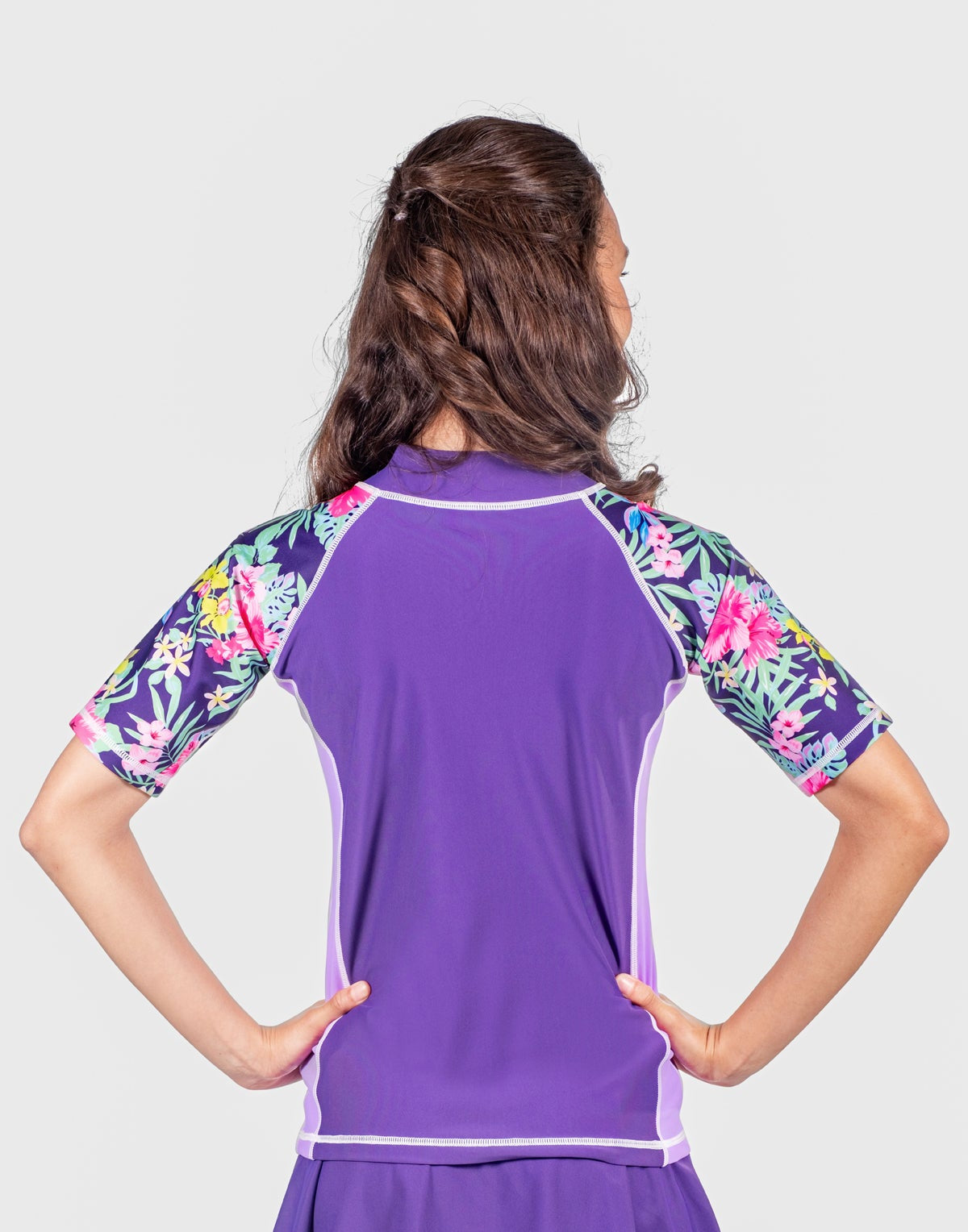 COEGA Girls Youth Rash Guard - Short Sleeve with Zip