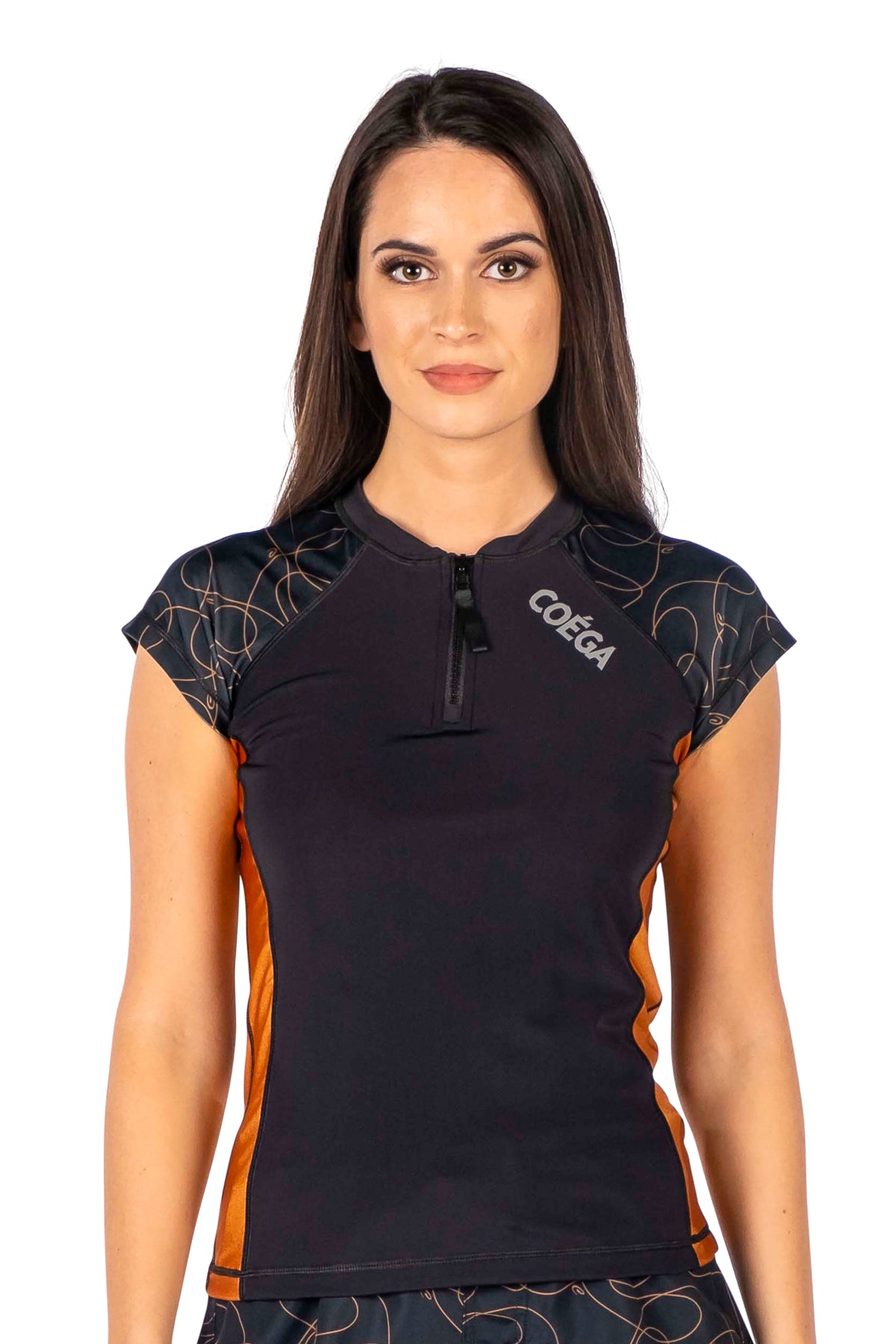 COEGA Ladies Rash Guard - Capped Sleeve with Zip