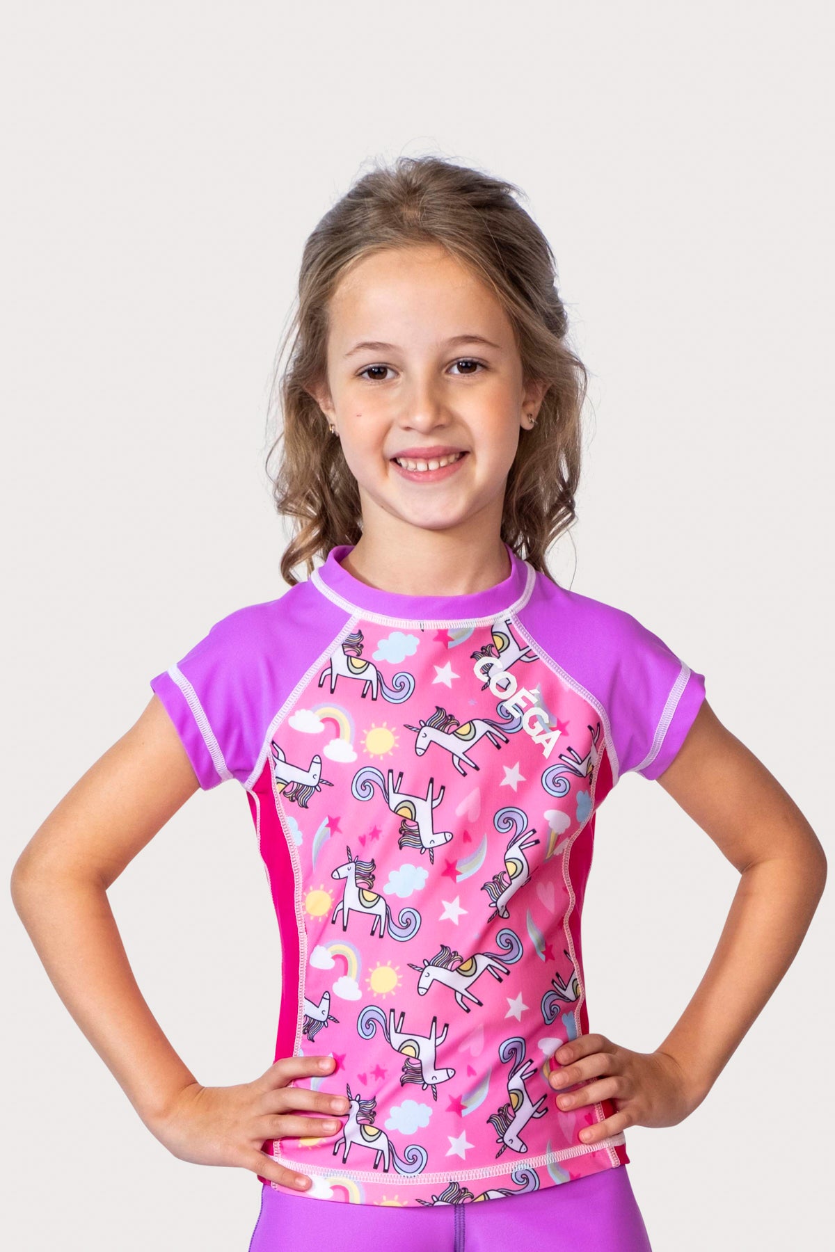 COEGA Girls Kids Rash Guard - Capped Sleeve