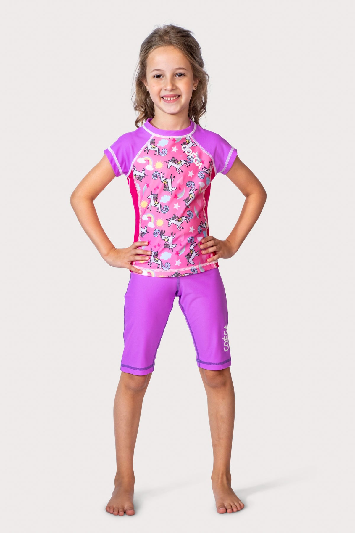 COEGA Girls Kids Rash Guard - Capped Sleeve