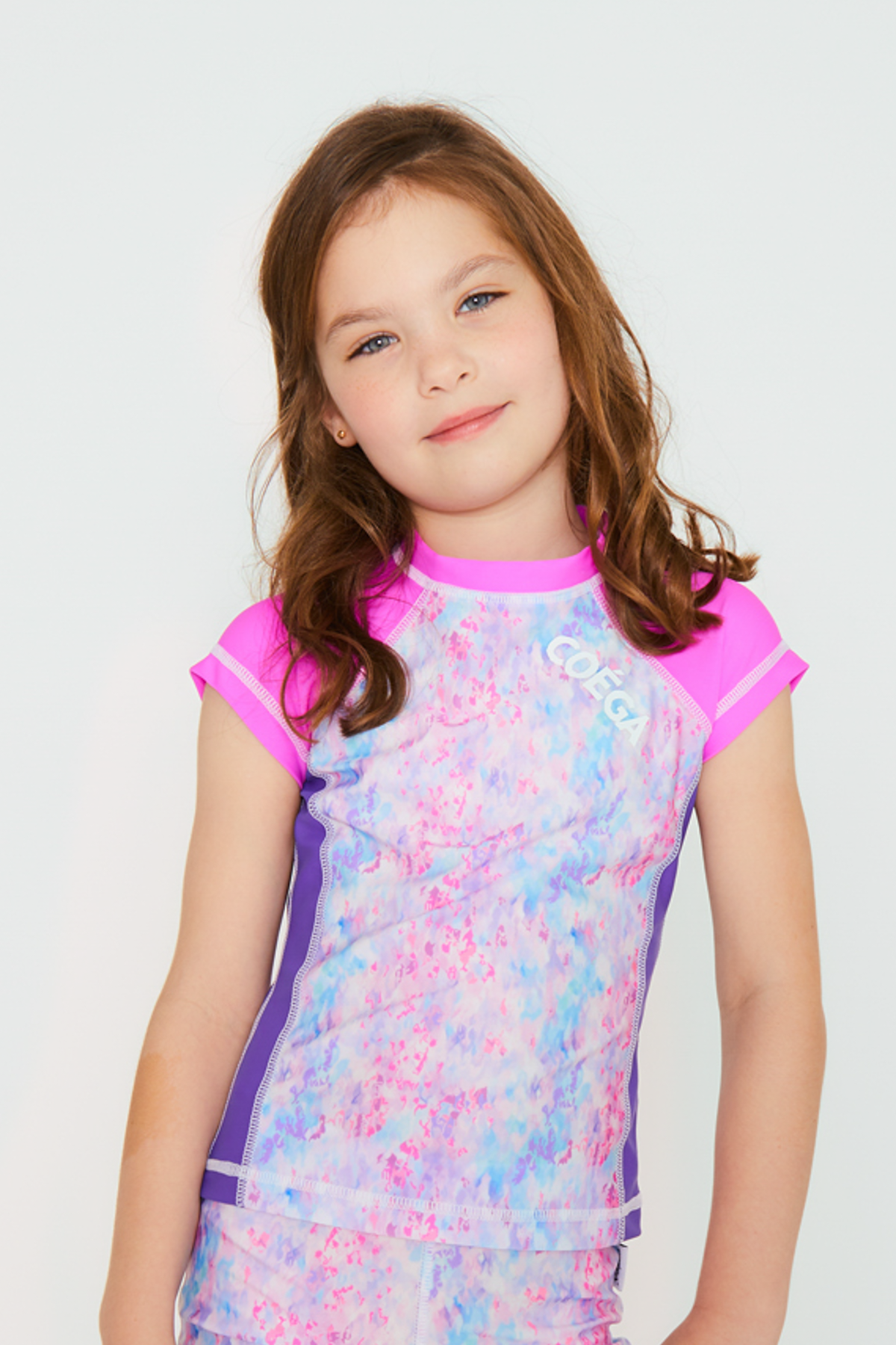 COEGA Girls Kids Rash Guard - Capped Sleeve