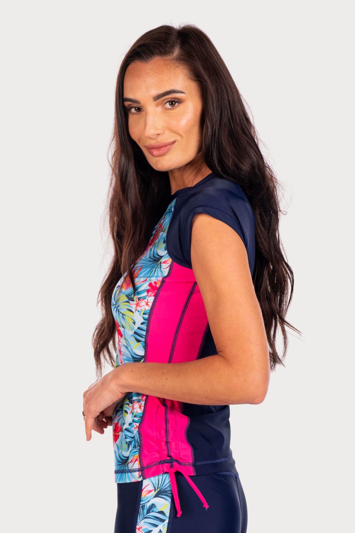 COEGA Ladies Rash Guard - Capped Sleeve with Drawstring