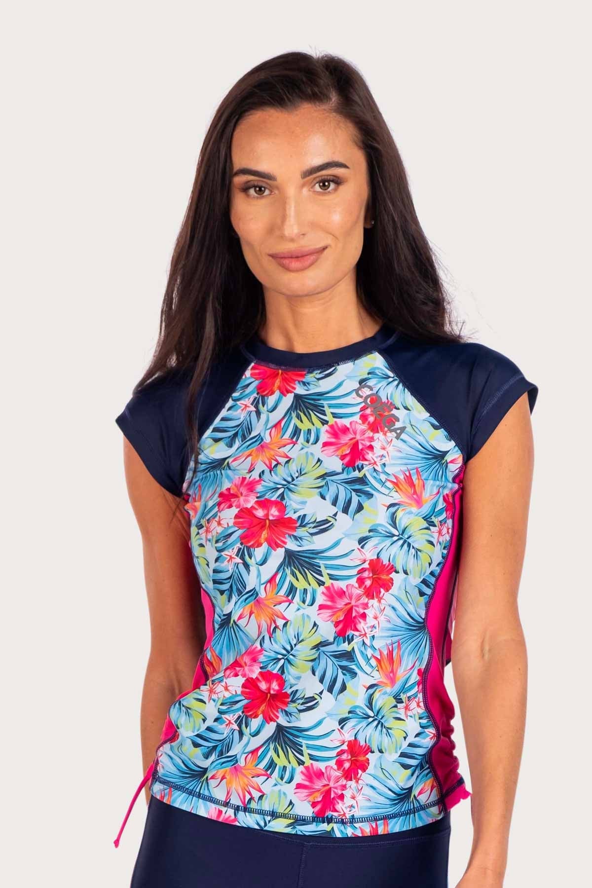 COEGA Ladies Rash Guard - Capped Sleeve with Drawstring